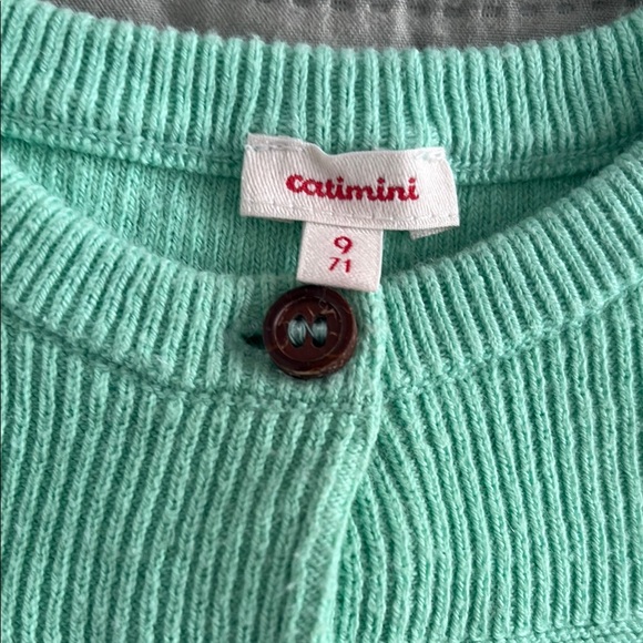 Catimini Green Green and Ecru Cardigan Set size 9 months - Picture 5 of 9